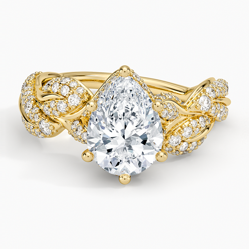 2 CT Pear Cut Moissanite Diamond Nature Inspired Engagement Ring