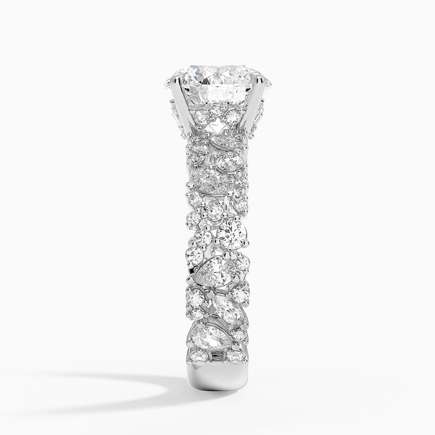 2 CT Round Cut Moissanite Diamond Pave Engagement Ring
