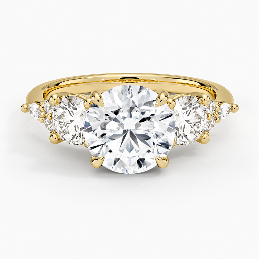 2 CT Round Cut Moissanite Diamond Three Stone Engagement Ring