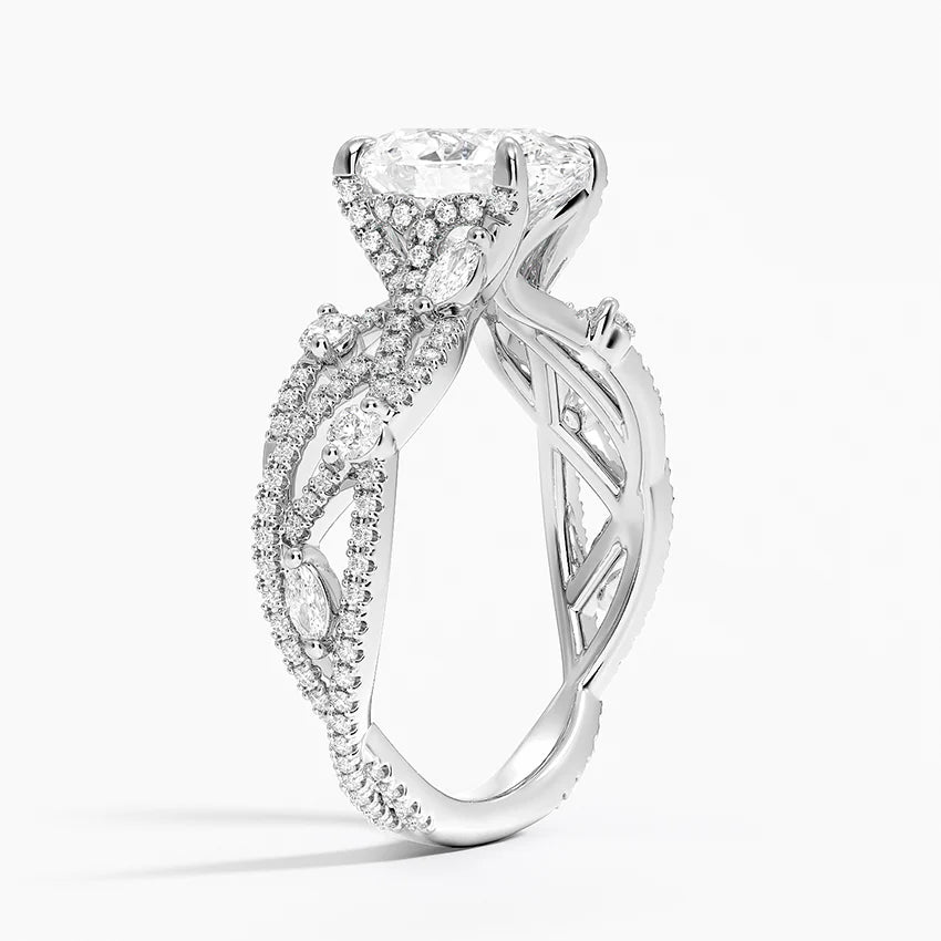 2 CT Oval Cut Moissanite Diamond Garden Inspired Engagement Ring