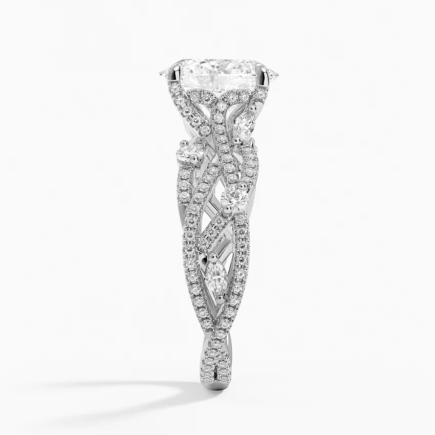 2 CT Oval Cut Moissanite Diamond Garden Inspired Engagement Ring