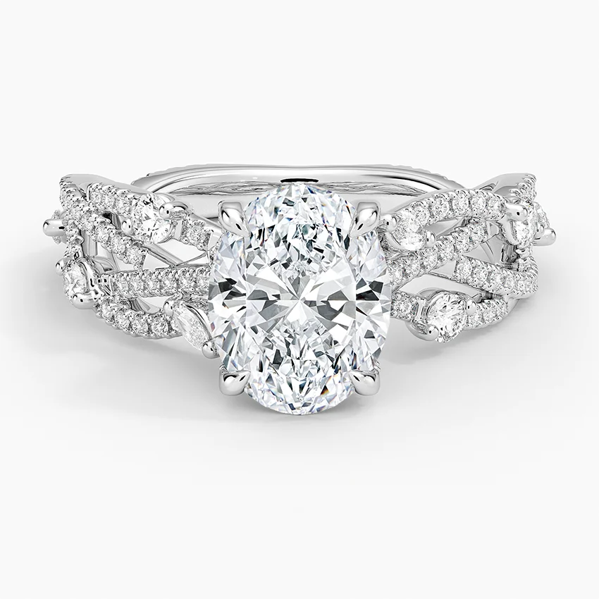 2 CT Oval Cut Moissanite Diamond Garden Inspired Engagement Ring