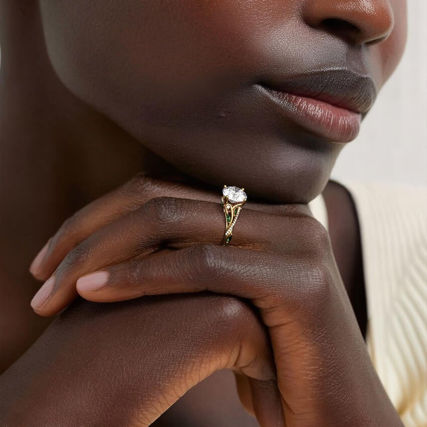 2 CT Marquise Cut Moissanite Diamond Vine Inspired Engagement Ring