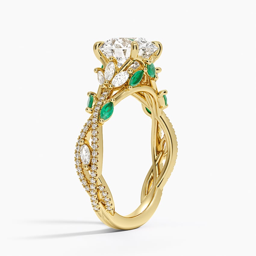 2 CT Round Cut Moissanite Diamond Nature Inspired Engagement Ring