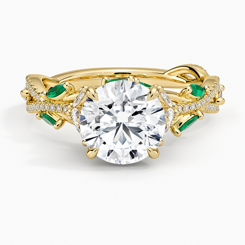 2 CT Round Cut Moissanite Diamond Nature Inspired Engagement Ring