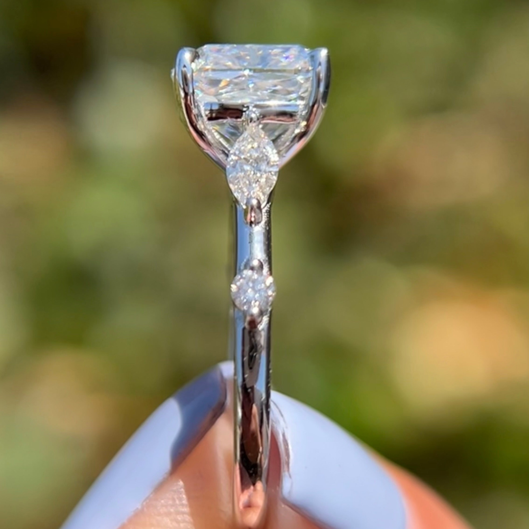 Pave Moissanite Engagement Ring