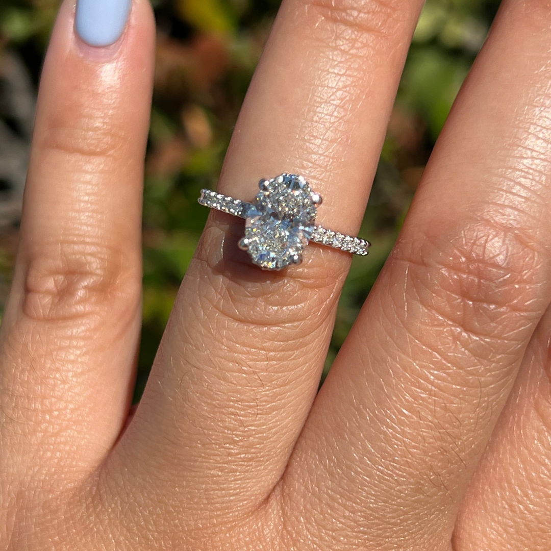 Pave Band Engagement Ring