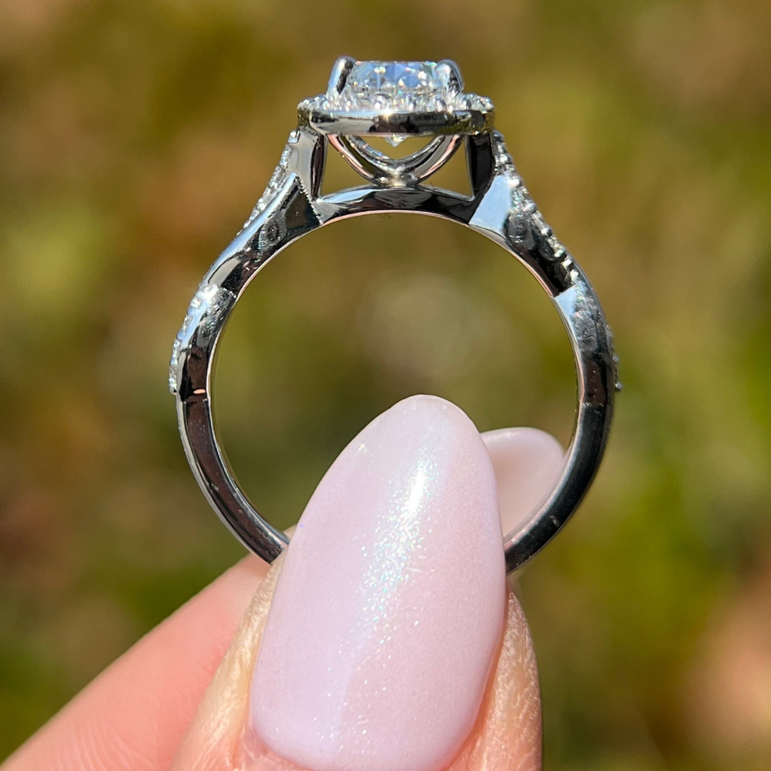 Halo Moissanite Engagement Ring
