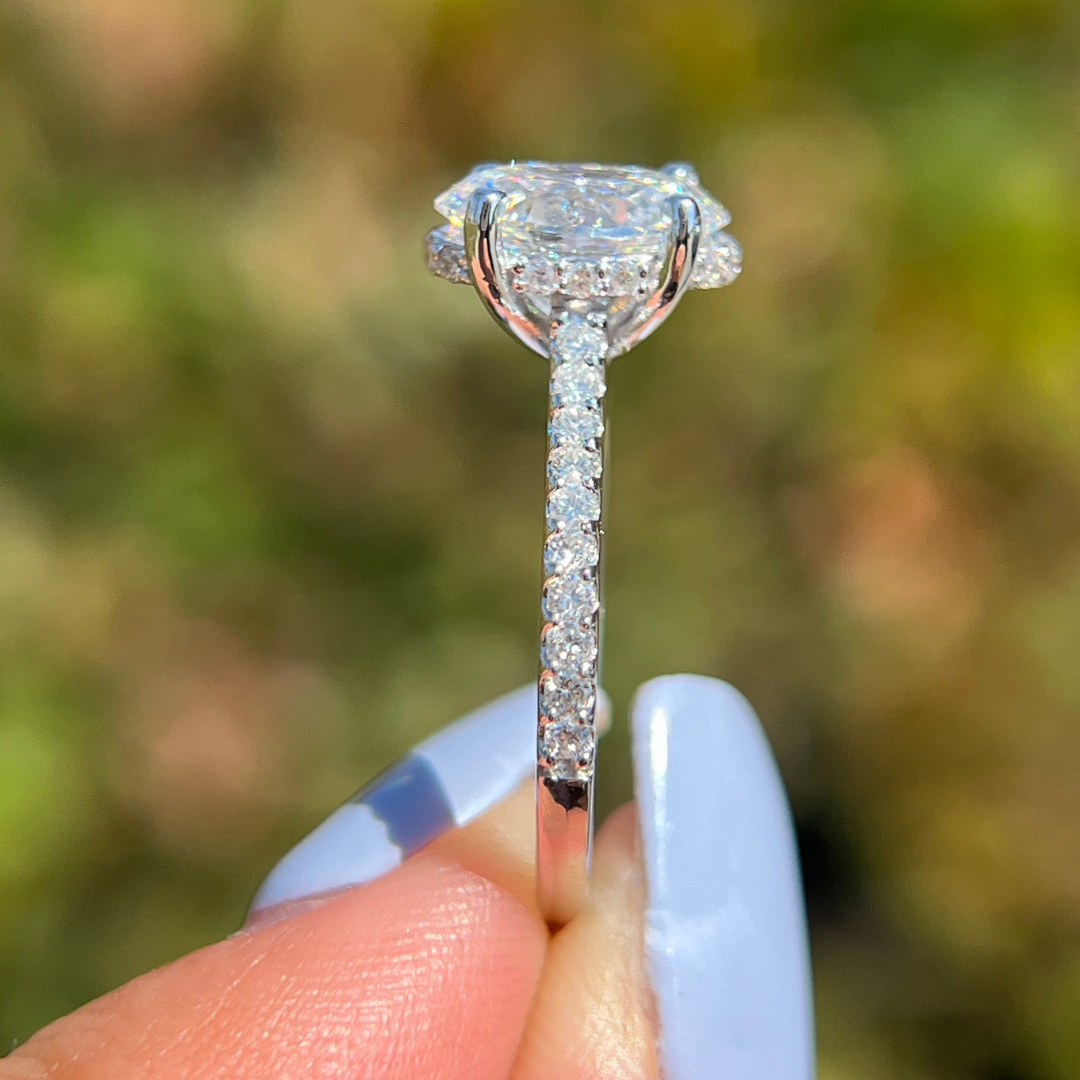 Pave Moissanite Engagement Ring