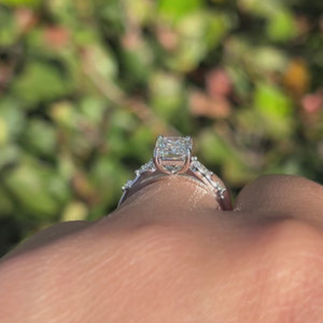 Pave Moissanite Engagement Ring