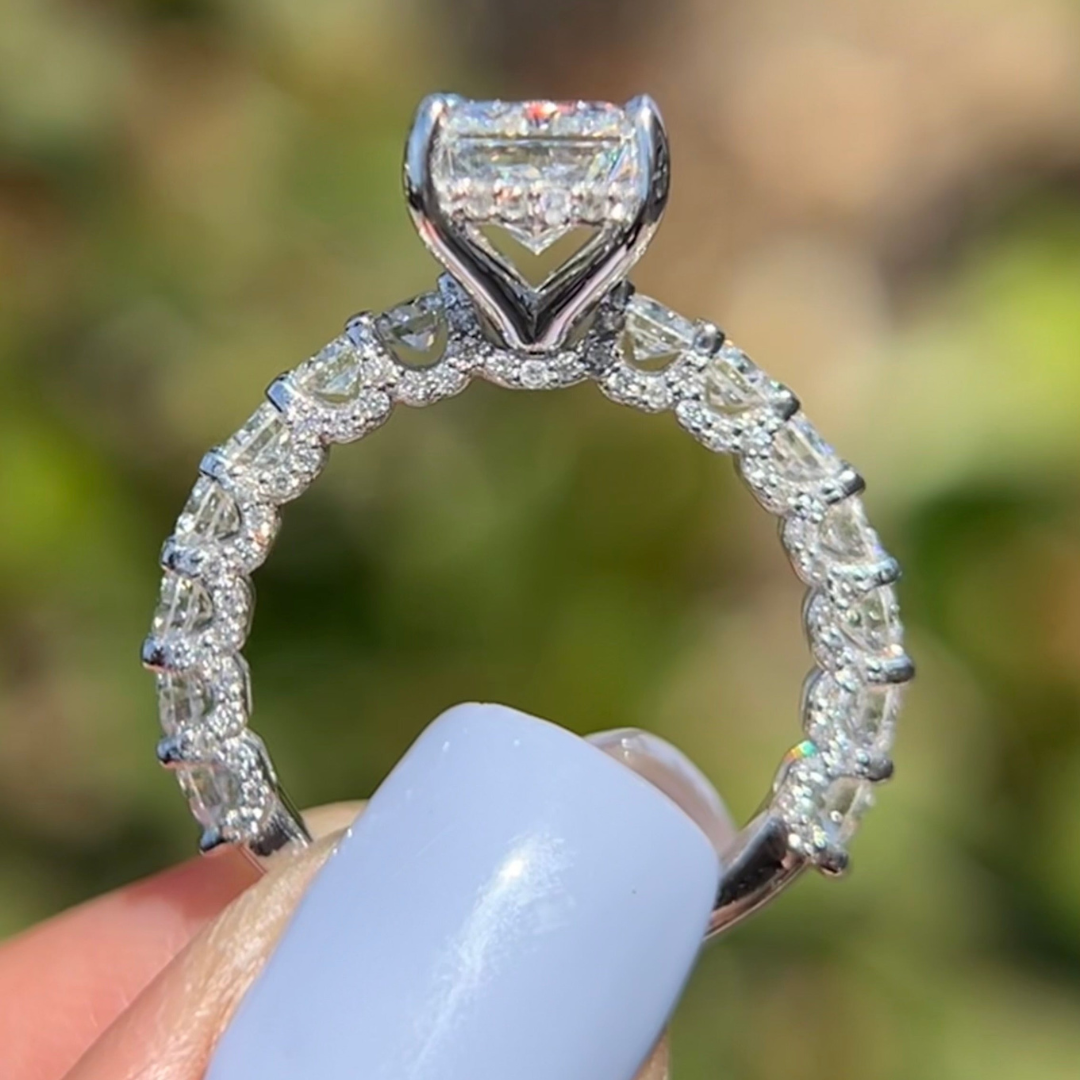Pave Moissanite Engagement Ring