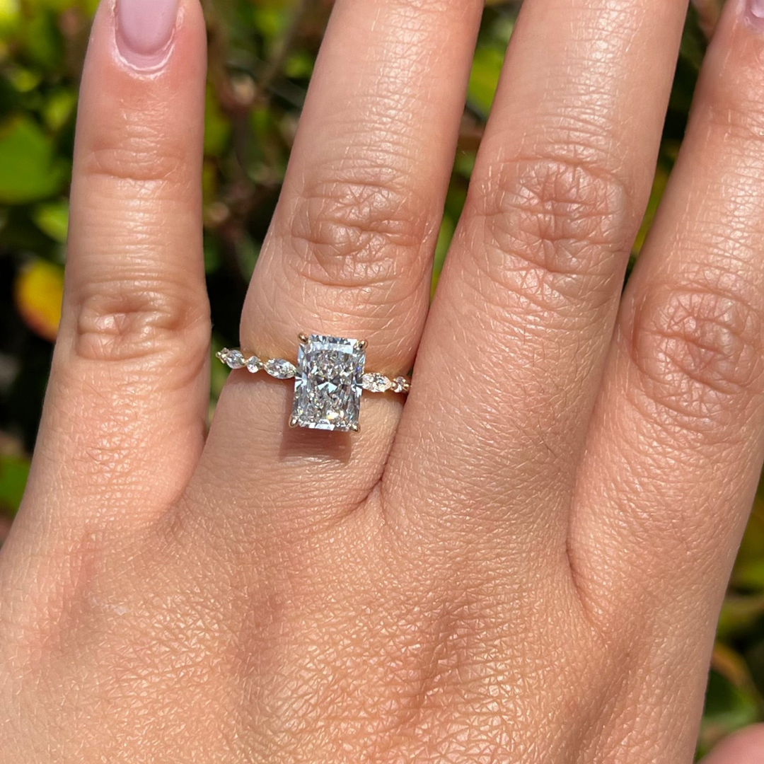 Pave Moissanite Engagement Ring