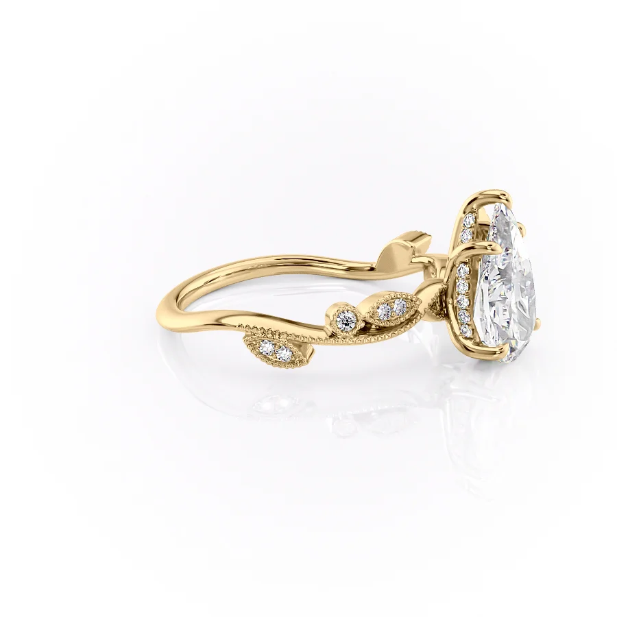 Pear Solitaire Ring