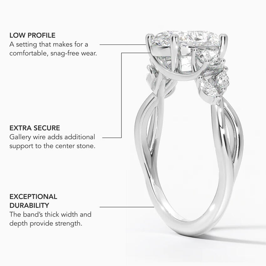 2 CT Round Cut Moissanite Diamond Infinity Cluster Engagement Ring