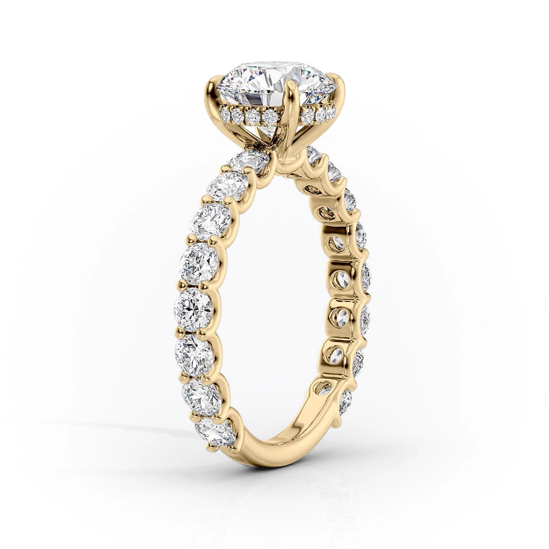 1 CT  Emerald Pave Engagement Ring - Moissanite Diamond