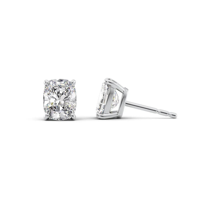 1 CT Elongated Cushion Cut Moissanite Diamond Stud Earrings