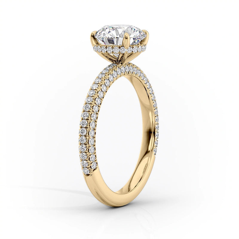 2 CT Princess Cut Three Side Pave Engagement Ring - Moissanite Diamond