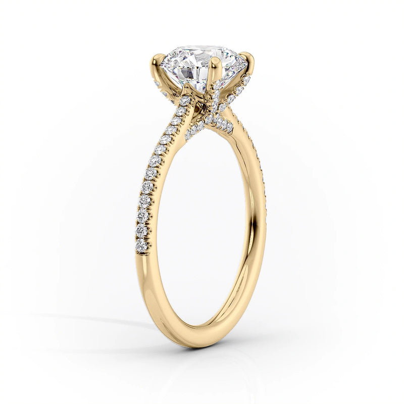 2 CT Princess Cut Pave Engagement Ring - Moissanite Diamond