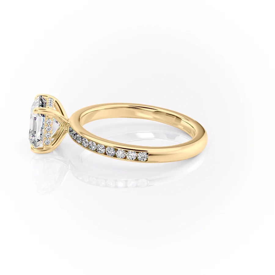 2 CT Asscher Cut Channel Setting Engagement Ring - Moissanite Diamond