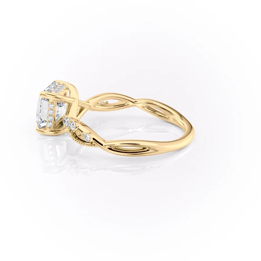 2 CT Asscher Cut Infinity Hidden Halo Engagement Ring - Moissanite Diamond