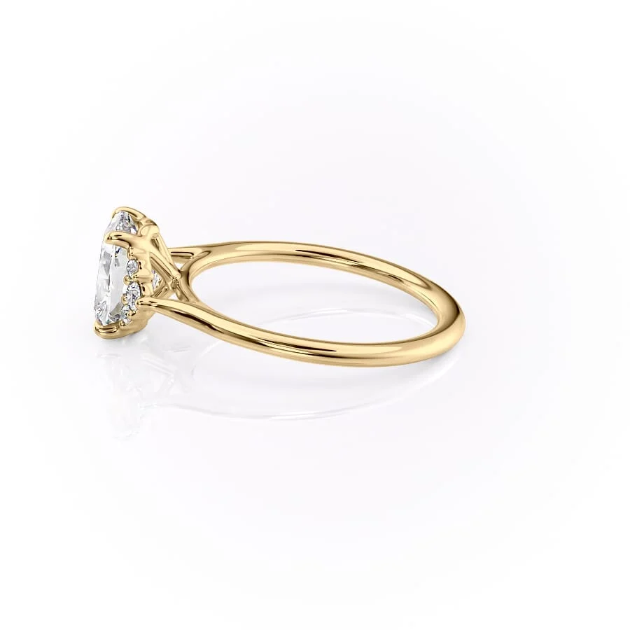 1 CT Elongated Cushion Cut Cluster Engagement Ring - Moissanite Diamond