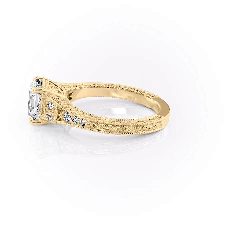 2 CT Asscher Cut Split Shank Vintage Engagement Ring - Moissanite Diamond