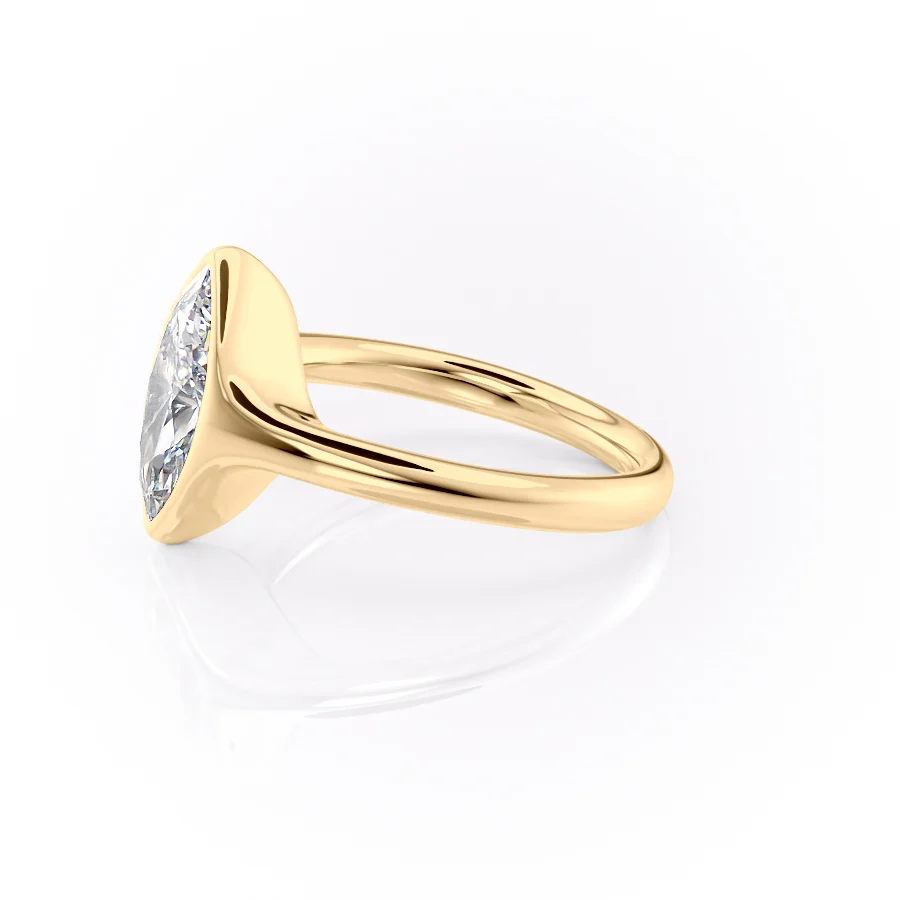 2 CT Marquise Cut Signet Engagement Ring - Moissanite Diamond