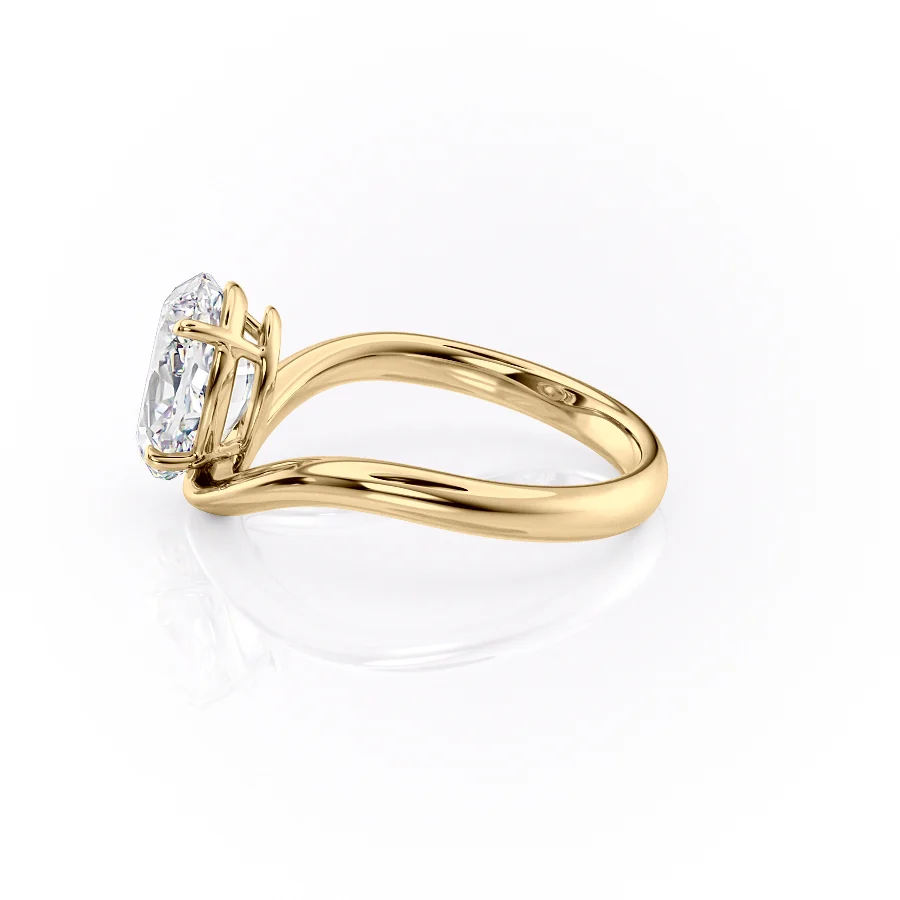 2 CT Oval Cut Curved Engagement Ring - Moissanite Diamond