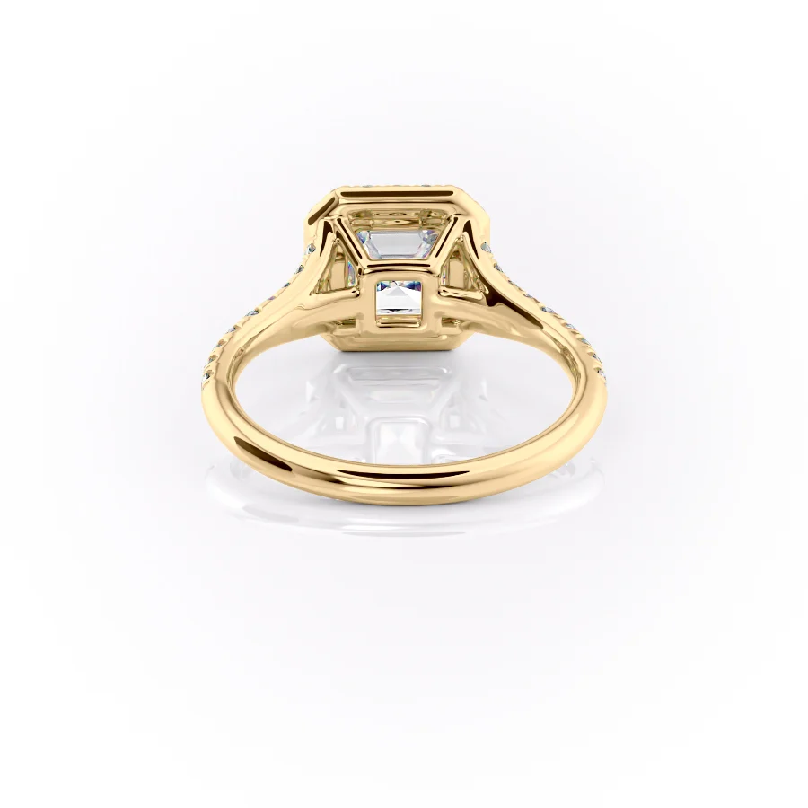 2 CT Asscher Cut Split Shank Engagement Ring - Moissanite Diamond