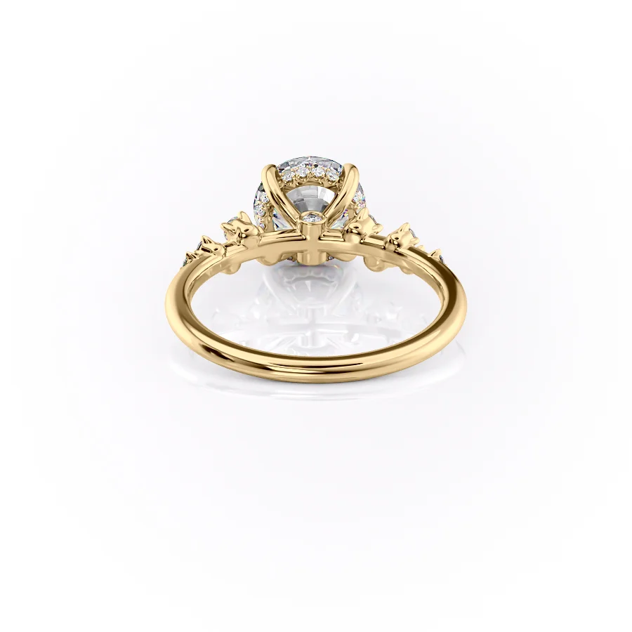 1 CT Round Cut Cluster Engagement Ring - Moissanite Diamond