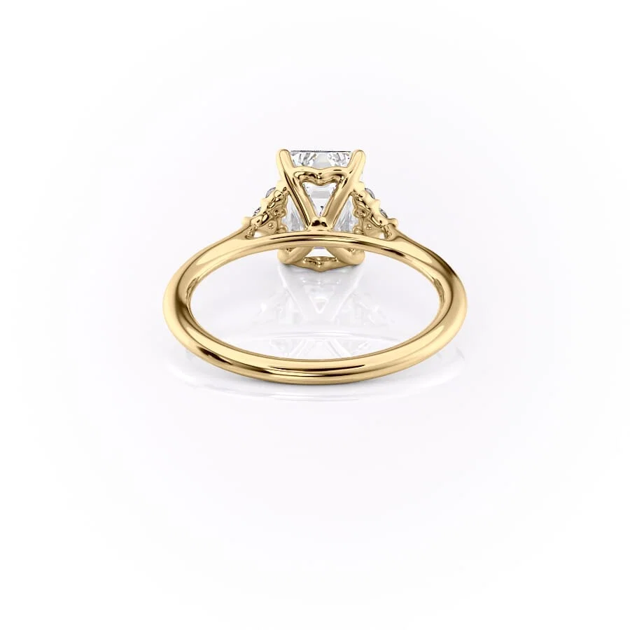 1 CT Emerald Cut Three Stone Engagement Ring - Moissanite Diamond
