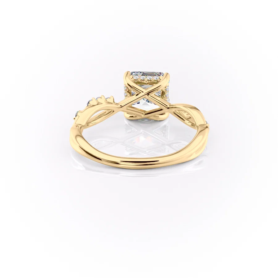 2 CT Asscher Cut Infinity Hidden Halo Engagement Ring - Moissanite Diamond