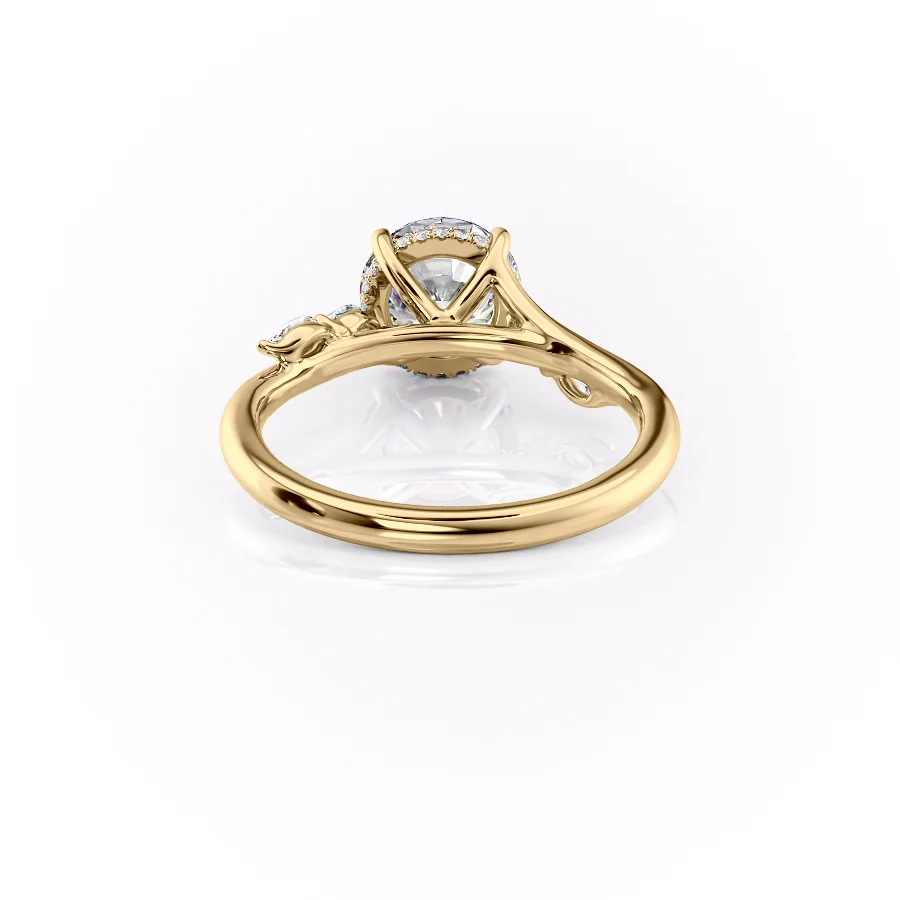 2 CT Round Cut Sweeping Engagement Ring - Moissanite Diamond