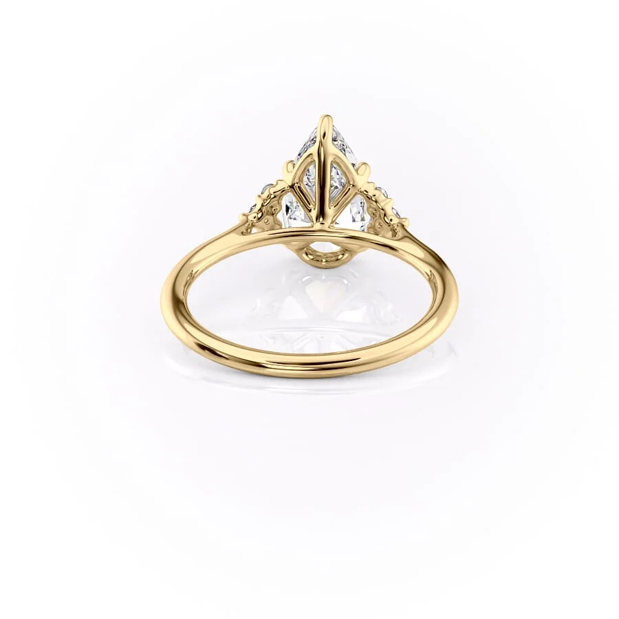 2 CT Pear Cut Cluster Engagement Ring - Moissanite Diamond