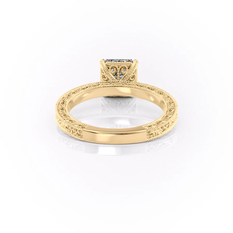 2 CT Asscher Cut Vintage Engagement Ring - Moissanite Diamond