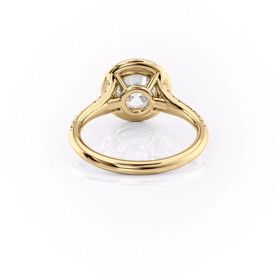 2 CT Round Cut Halo Pave Engagement Ring - Moissanite Diamond