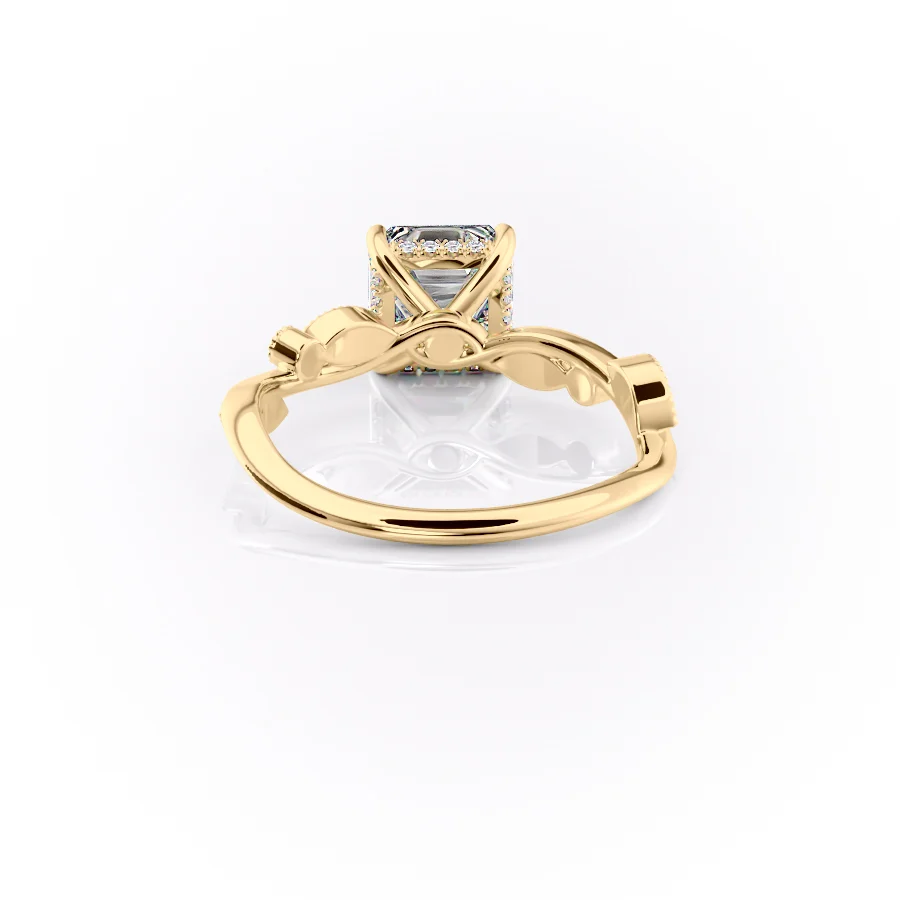 2 CT Asscher Cut Milgrain Engagement Ring - Moissanite Diamond