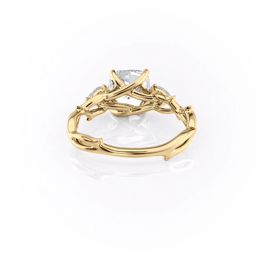 2 CT Cushion Cut Nature Inspired Engagement Ring - Moissanite Diamond
