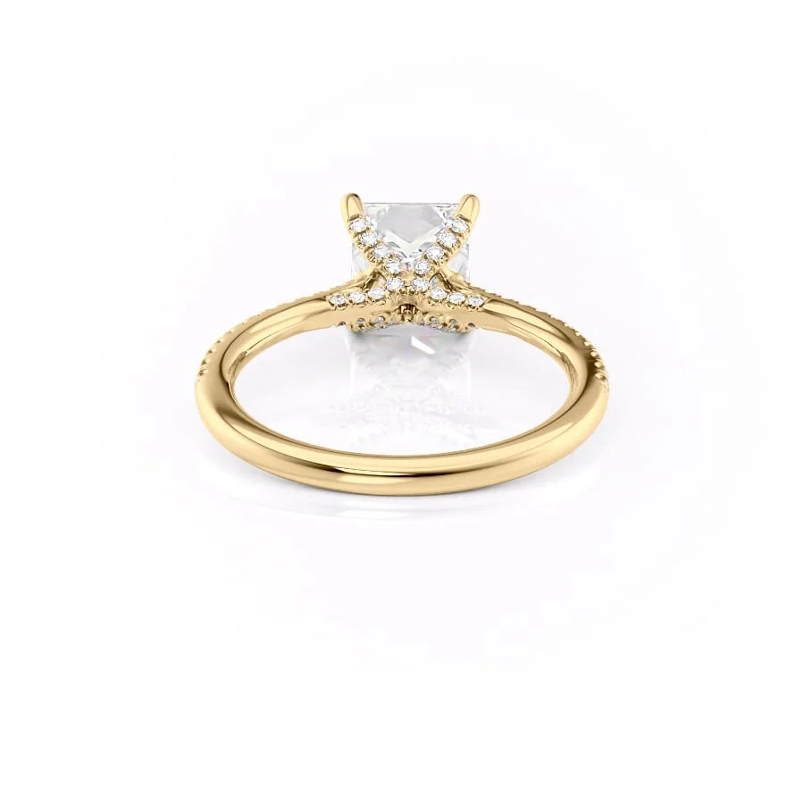 2 CT Princess Cut Pave Engagement Ring - Moissanite Diamond