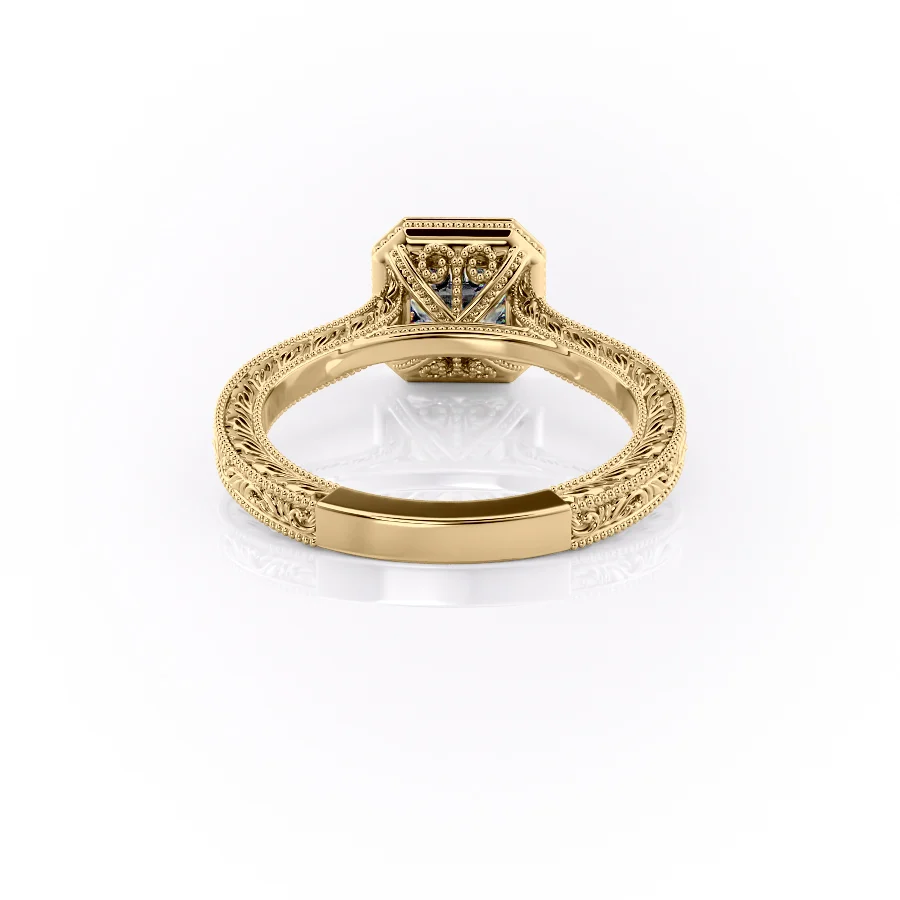 2 CT Asscher Cut Bezel Vintage Engagement Ring - Moissanite Diamond