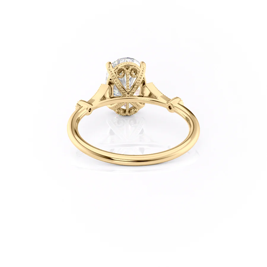 2 CT Oval Cut Milgrain Engagement Ring - Moissanite Diamond