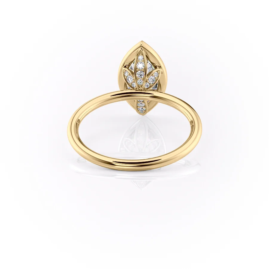 2 CT Marquise Cut Halo Engagement Ring - Moissanite Diamond