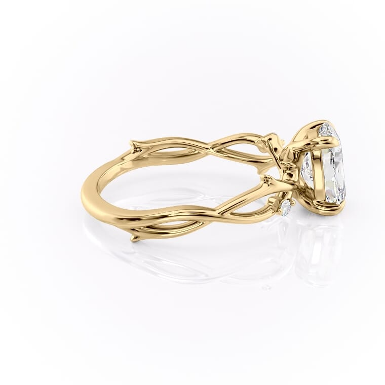 2 CT Elongated Cushion Cut Nature Inspired Engagement Ring - Moissanite Diamond