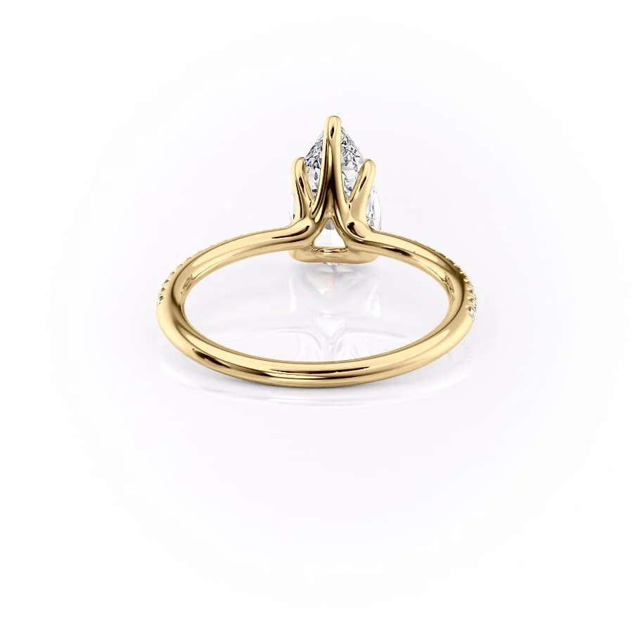 2 CT Pear Cut Pave Engagement Ring - Moissanite Diamond