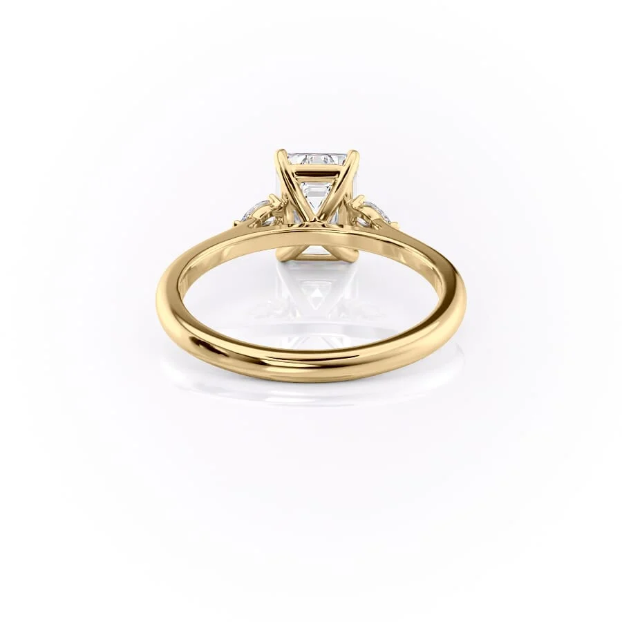 1 CT Emerald Cut Three Stone Engagement Ring - Moissanite Diamond