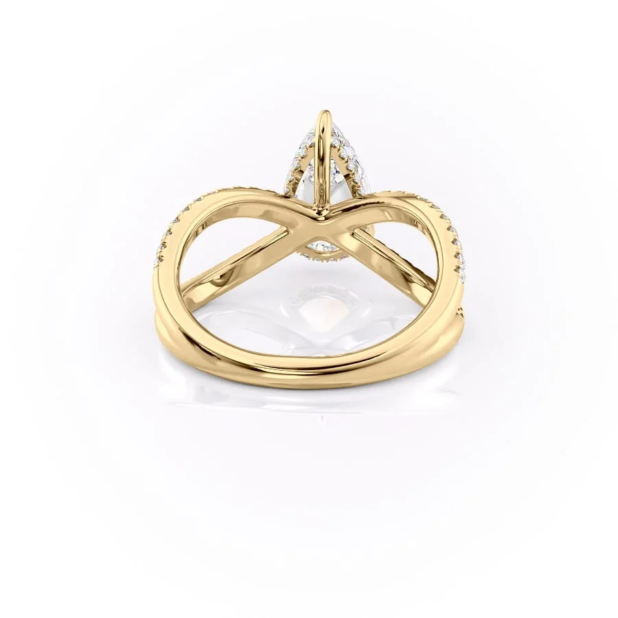 2 CT Pear Cut Split Shank Engagement Ring - Moissanite Diamond