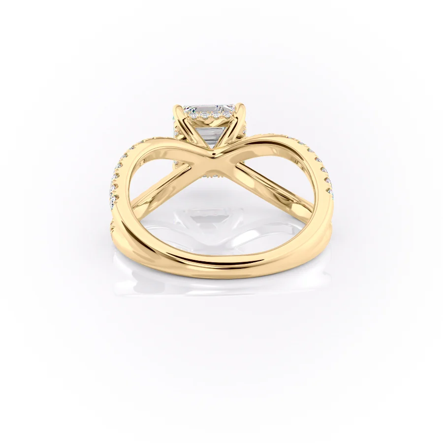 2 CT Asscher Cut Split Shank Engagement Ring - Moissanite Diamond