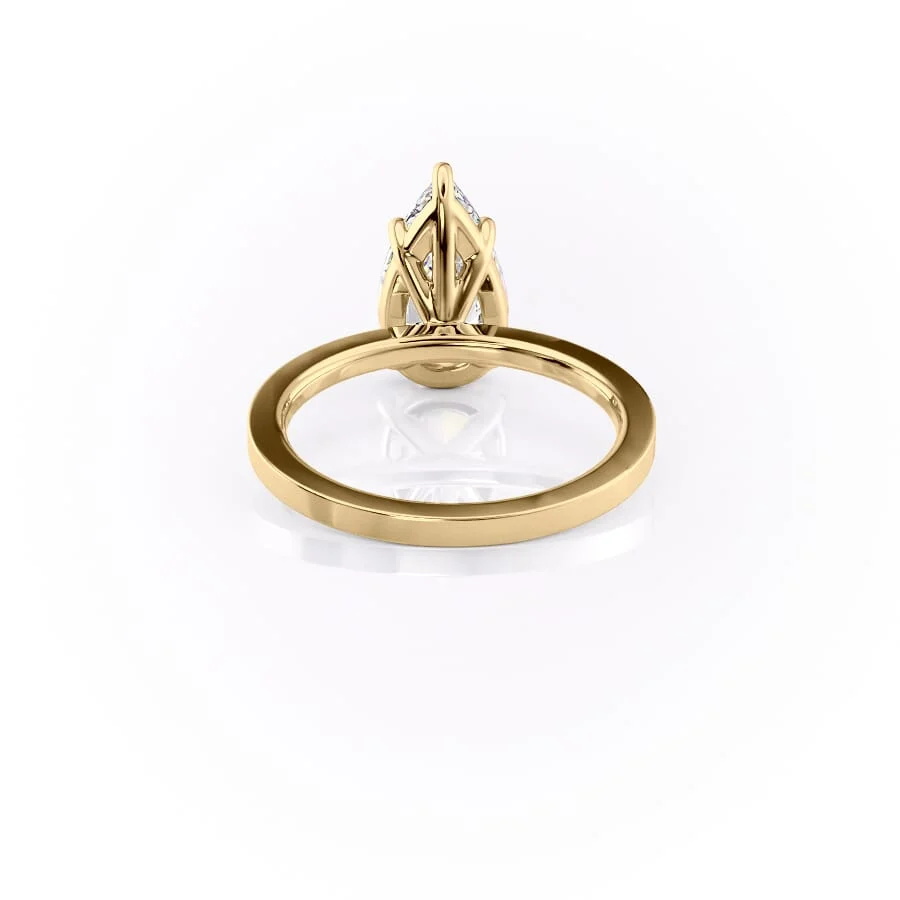 2 CT Pear Cut Solitaire Engagement Ring - Moissanite Diamond