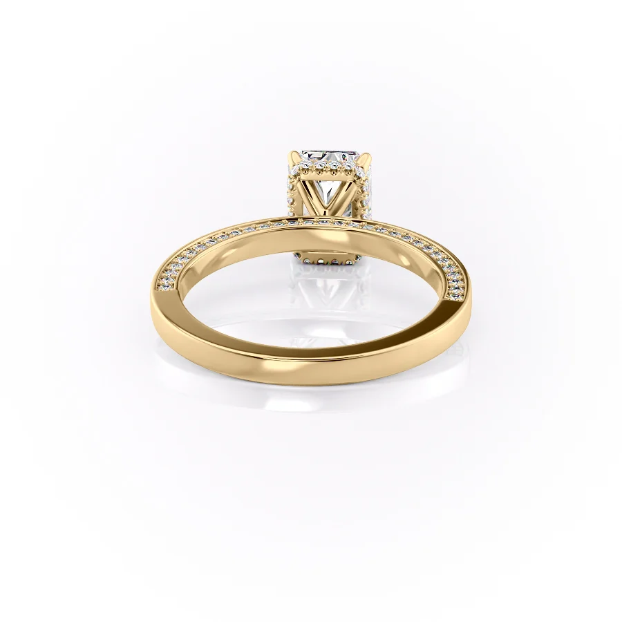 2 CT Radiant Cut Hidden Pave Engagement Ring - Moissanite Diamond