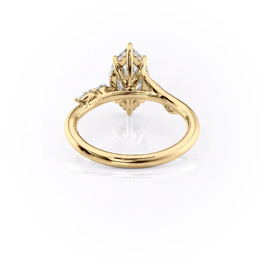 2 CT Marquise Cut Sweeping Engagement Ring - Moissanite Diamond